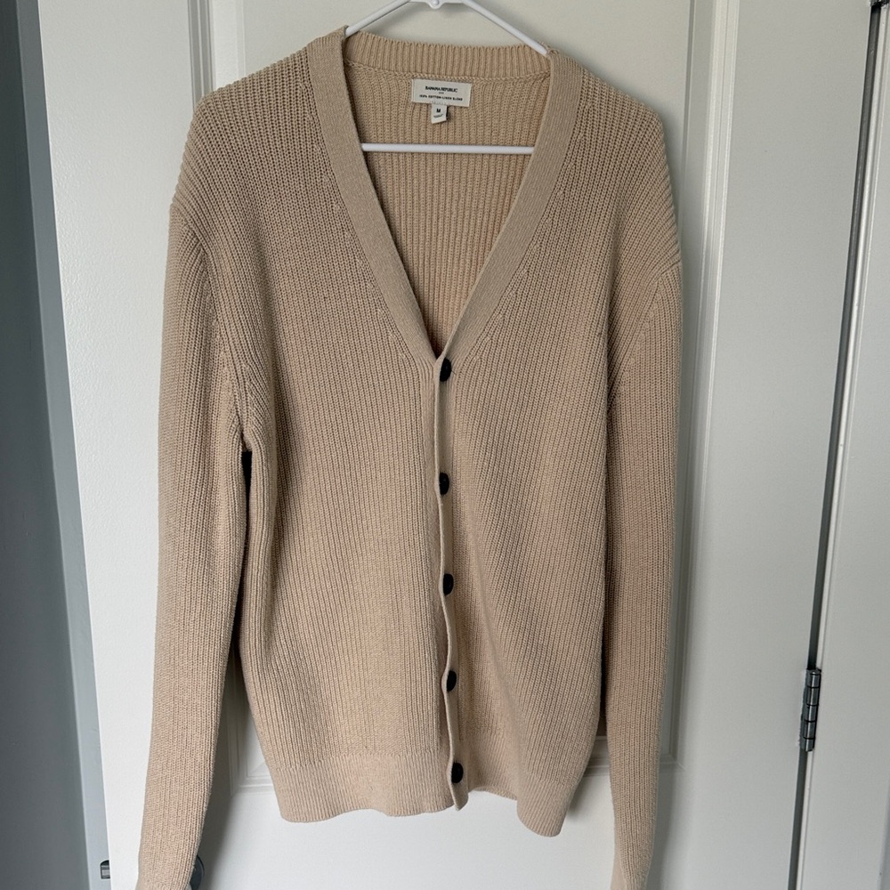 Men's Beige Cardigan Sweater Banana Republic